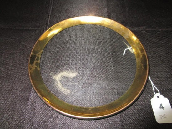 Annieglass Roman Plate 24kt Gold Flake Rim