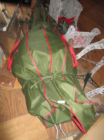 Faux Christmas Tree in Green Bag