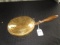 Lion Crest Stamped Brass Bed Warmer w/ Wood Handle