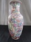 Chinoiserie Style Vase Narrow Neck Wide Top Ornate Asian Motif