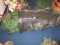 Faux Pine Tree in Bag w/ Green/Metal Stand w/ Faux Wreaths