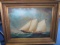 American Sailboat on Canvas Print Twist/Gilted Frame/Matt