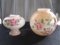 Ceramic Rose Motif Shades For Oil Lamp