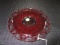 Vintage Imperial Glass Ruby Red Amberina Lace Edge Sugar Cane Dish