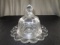 Petal Rim/Scalloped Design Trinket Dish Star-Cut Base w/ Lid, Heisey Glass