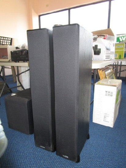 Pair - Polk Audio Model TSi400 Black Standing Speakers