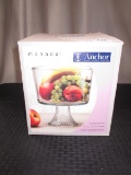 Monaco Anchor Hocking Footed Trifle Bowl in Box Ribbed Base