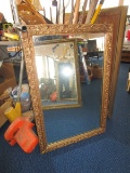 Ornate Gilted Rim Wooden Wall Mounted Mirror w/ Matt