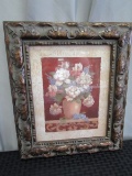 Flowers in Vase Print in Resin Ornate Frame w/ Matt