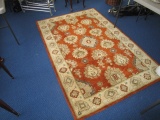 Ornate Style/Pattern Floor Rug Cream/Red