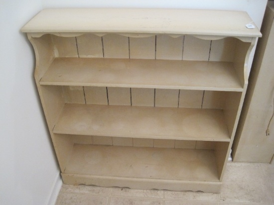 Painted Bookcase w/ Panel Design Back