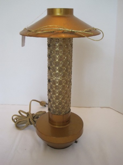 Mid-Century Dine-A-Lite by Eddick Corp. Cylinder Form Table Lamp w/ Shade