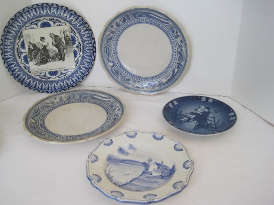 Lot - Blue/White Porcelain Plates Royal Copenhagen