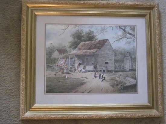 Titled "Working on Chores" by Artist T. Coleman Print