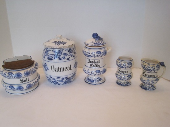 4 Pieces - Original Arn Art Creations Blue Onion/Blue Danube Pattern Creamer, Sugar