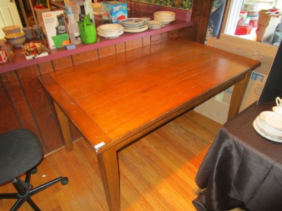 Wooden Dining Table Cut Top/Tapered Legs