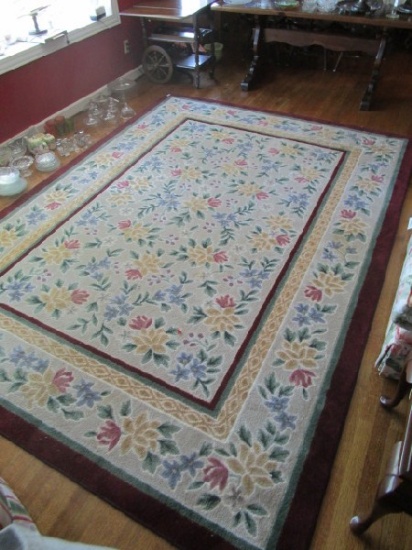 10' 9" x 95" Charblis Design Floor Rug Red/Blue/Yellow Floral Pattern/Motif