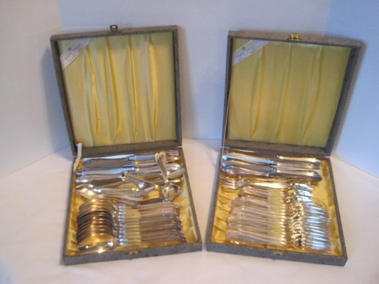 50 Pieces - WMF Silverplated German Flatware in Storage Boxes