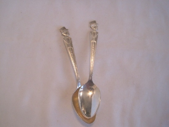 2 Charlie McCarthy Duchess Silverplate Teaspoons