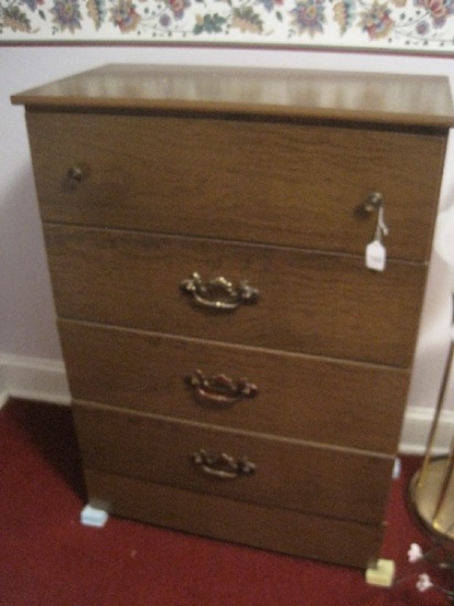 Wood Grain Finish 4 Drawer Chest