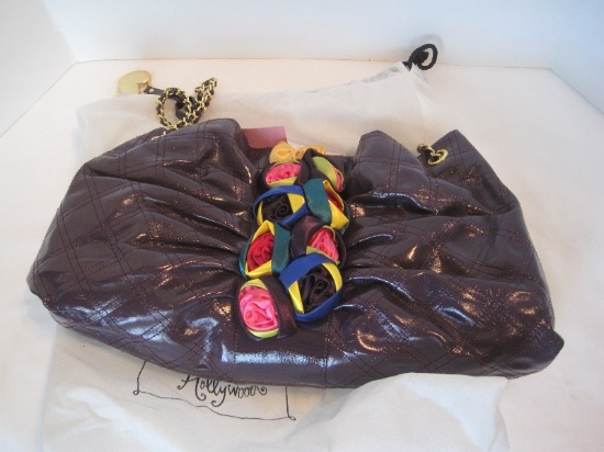 Boddi by Sharif Ladies Pocket Book w/ floral Accent & Dust Bag