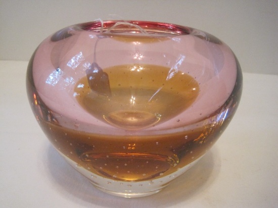 Waterford Evolution Collection Pink Mist Votive Cupped Rim Candle Bowl