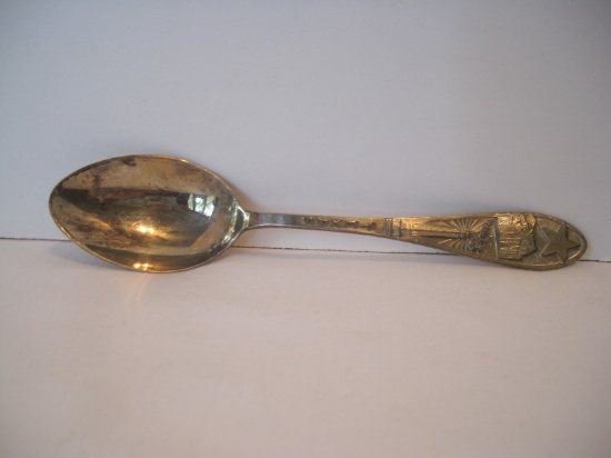 Sterling Souvenir Texas Relief Design Teaspoon