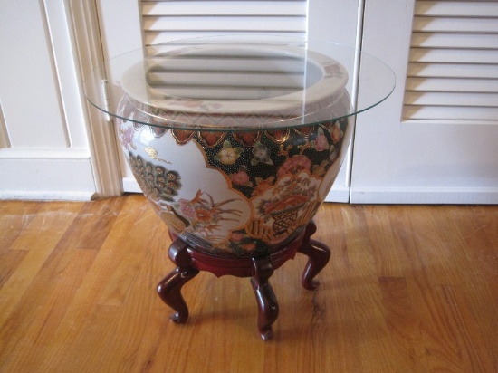 Exquisite Chinese Porcelain & Art Products Hand Painted Fish Bowl/Planter