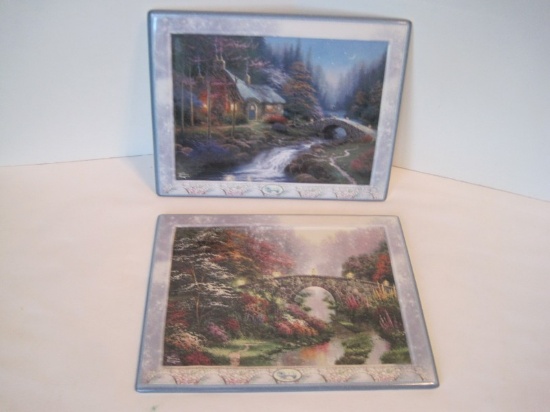 2 Thomas Kinkade's Bridges of Life Series Bradford Exchange Collector's Wall Plaques