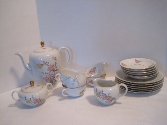22 Pieces - Credilitz Bavaria Porcelain Dessert Set w/ Coffee Pot, Creamer