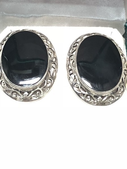 925 Silver Onyx Earrings