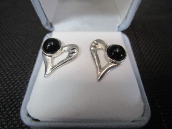 Sterling Silver Onyx Earrings