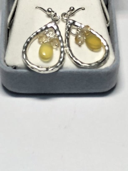 925 Silver Cz & Gemstone Earrings