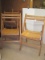 Set - 4 Vintage Oak Folding Chairs w/ Slat Seats
