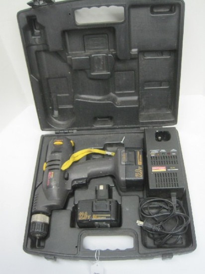 Craftsman Cordless Drill-Driver 3/8" w/ Torque Dial, 2-12 Volt Batteries, Fast Charger & Case