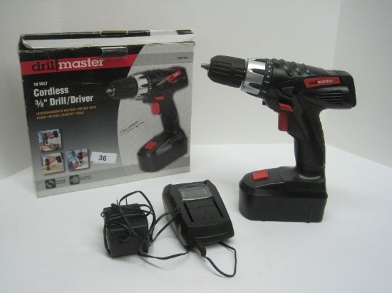 Drill Master 18 Volt Cordless 3/8" Drill-Driver w/ Charger