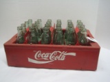 24 Green Glass Coca-Cola Coke 6 1/2fl.oz. Drink Bottles w/ 8 Bottle Carrier