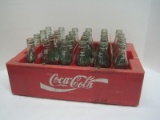 24 Green Glass Coca-Cola Coke 6 1/2fl.oz. Drink Bottles w/ 8 Bottle Carrier