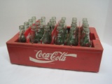 24 Green Glass Coca-Cola Coke 6 1/2fl.oz. Drink Bottles w/ 8 Bottle Carrier