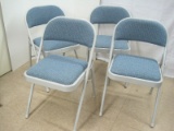 Set -  Collins International Co. LTD Gray Metal Folding Chairs w/ Padded Upholstery Back/Seat