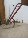 Antique Plow Cultivator Metal/Wooden Frame