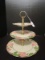 Franciscan Earthenware, 3-Tier Cake Server Brass Hoop Handle