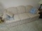 Blue Floral Stripe Pattern 3-Seat Couch/Fold-Out Bed by Mar-Clay Manor w/ 2 Cushions