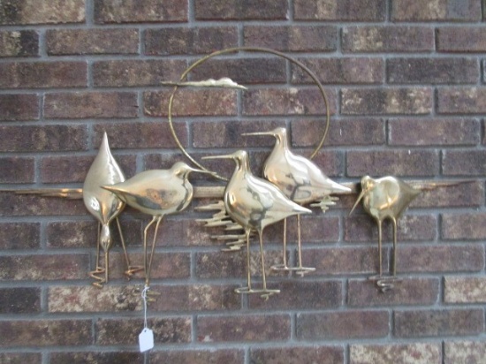Brass Crane Design Wall Décor