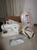 Sewing Lot - PS-1250 Pacesther by Brother Sewing Machine w/ Fabrics, Accessories, Etc.