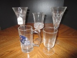 Misc. Glasses - 2 Bird Patterned Waterford Crystal, Etc.