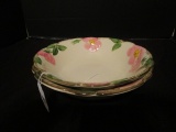 Franciscan Earthenware, Pink Flower/Green Petal Pattern 2 Large Serving Bowls