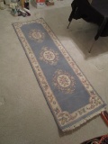 Blue/Rose Motif Runner w/ Tassels