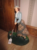 Ceramic Victorian Woman Golfing Door Stop