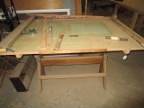 Wooden Drafting Table Adjustable w/ Moving Work Measurement Parts